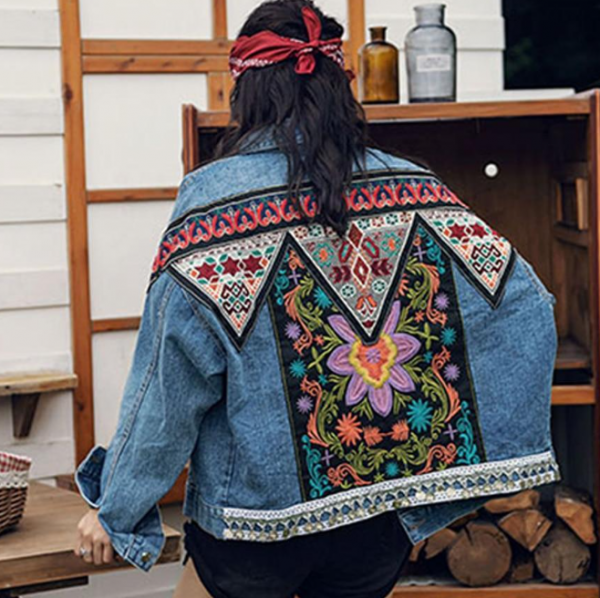 Denim Bermotif Etnik